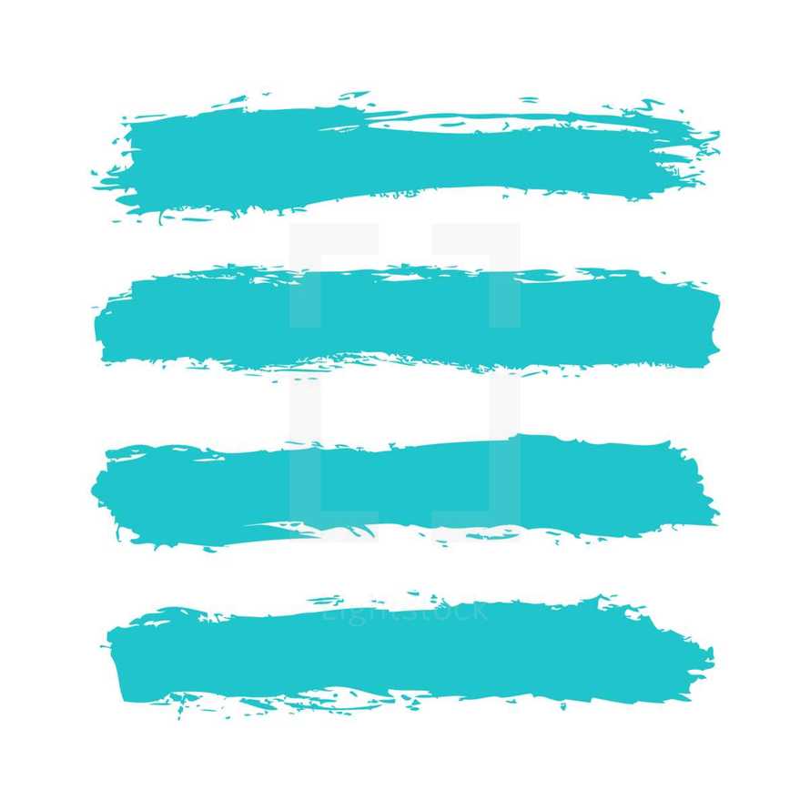 The teal blue paint brush stroke is drawn by hand. Paintbrush drawing on canvas. Hand-drawn brushstroke green turquoise texture on paper. Square shape. Rectangle shape. The graphic element saved as a vector illustration in the EPS file format for used in your design projects. 