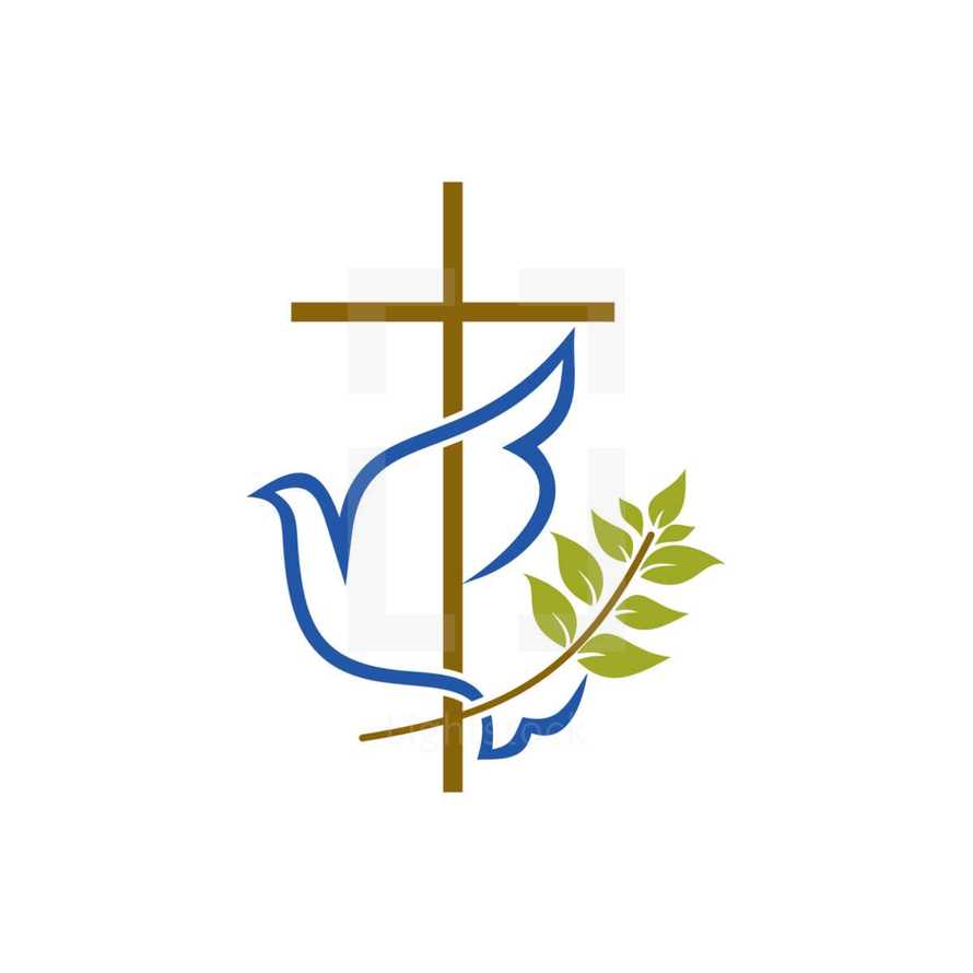 olive branch, cross, dove, icon