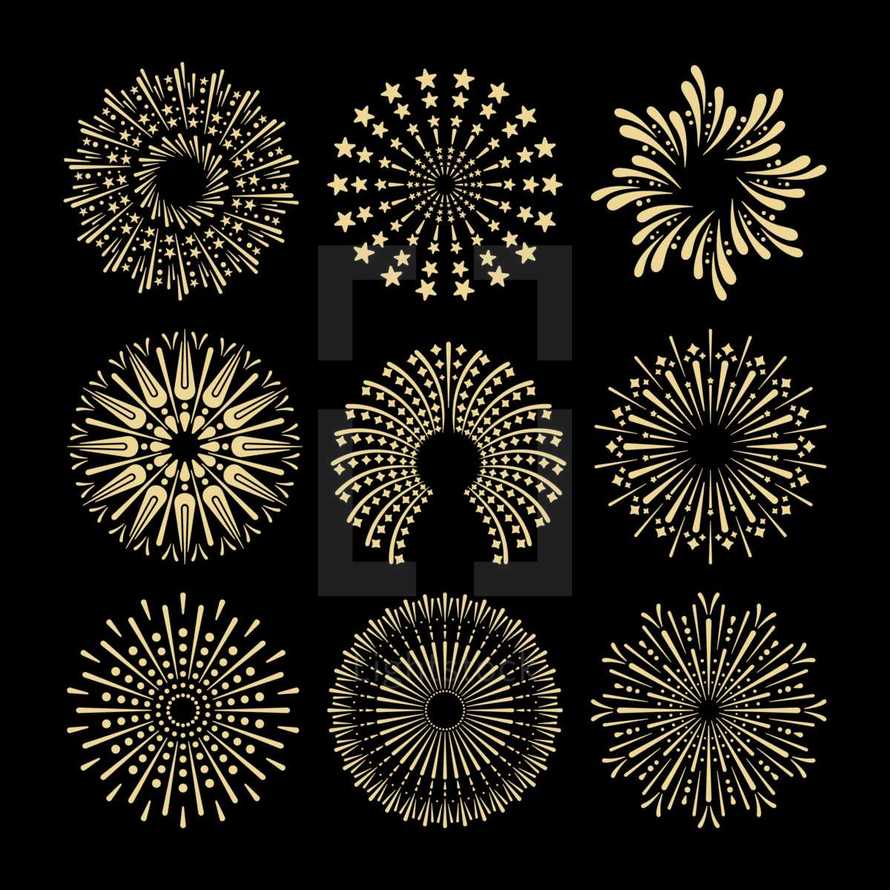 circular abstract snowflakes 