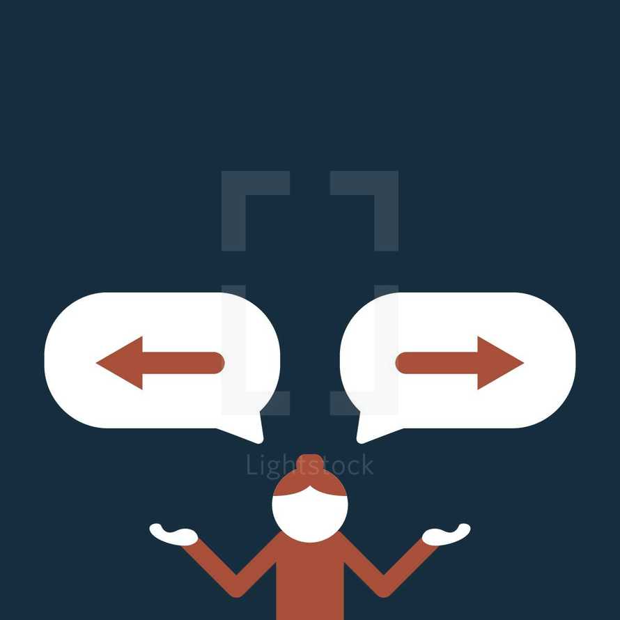 illustration of person questioning direction.
