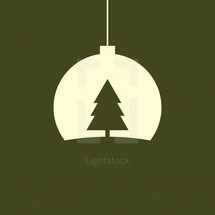 Hanging Christmas tree ornament illustration.