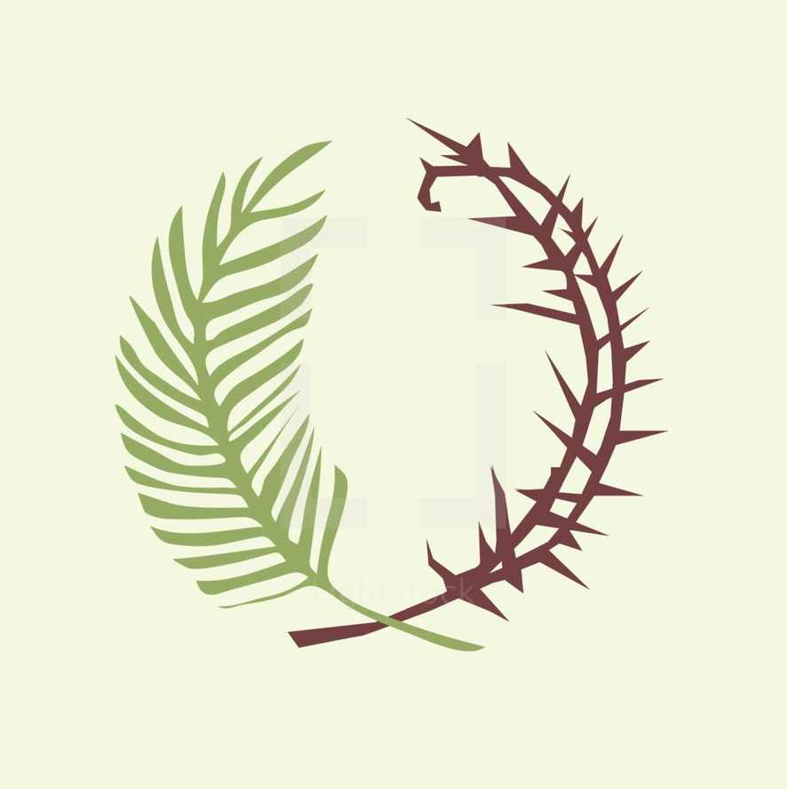 thorns and palm frond icon