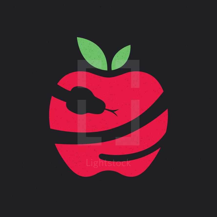 snake on an apple icon