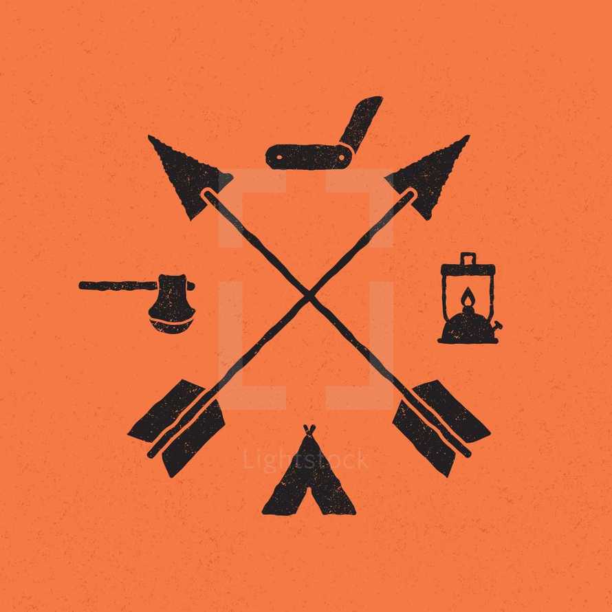 camping icons 