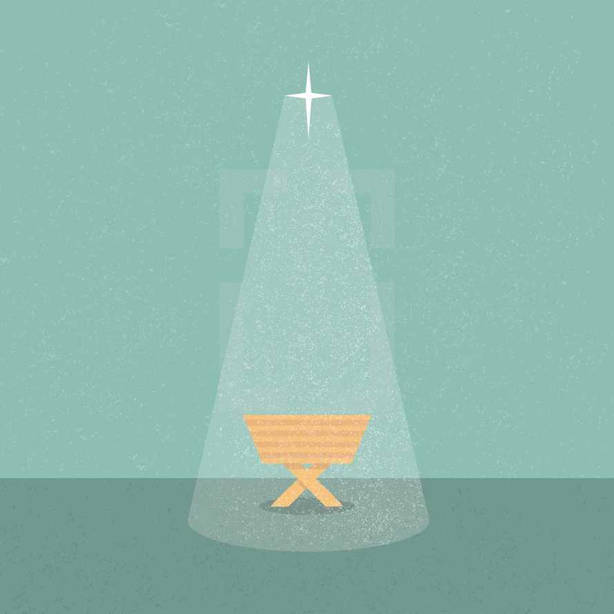 manger and star of Bethlehem 