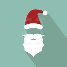 santa hat and beard illustration.