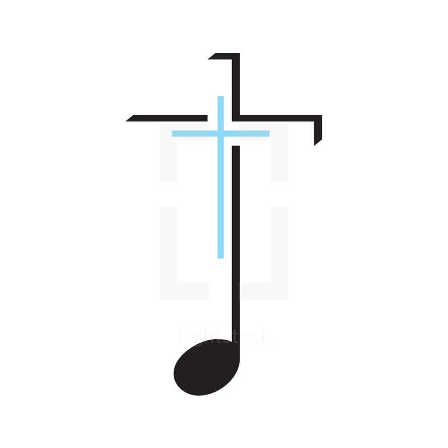 cross on a music note 
