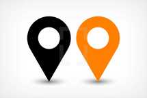 GPS map pin points location icon in flat style. Graphic element for design saved as an vector illustration in file format EPS