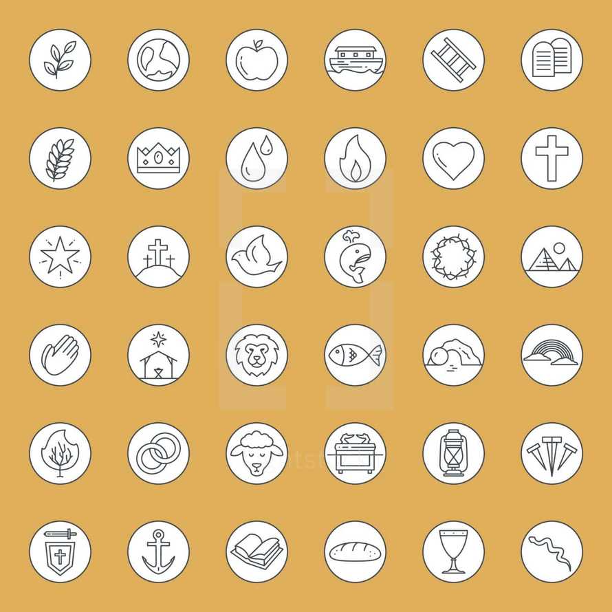 biblical themed icon set 
