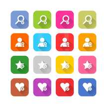 social media and dating apps icon set 