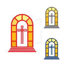 church window cross icon 