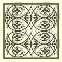 Decorative lattice, with floral ornament, and volutes