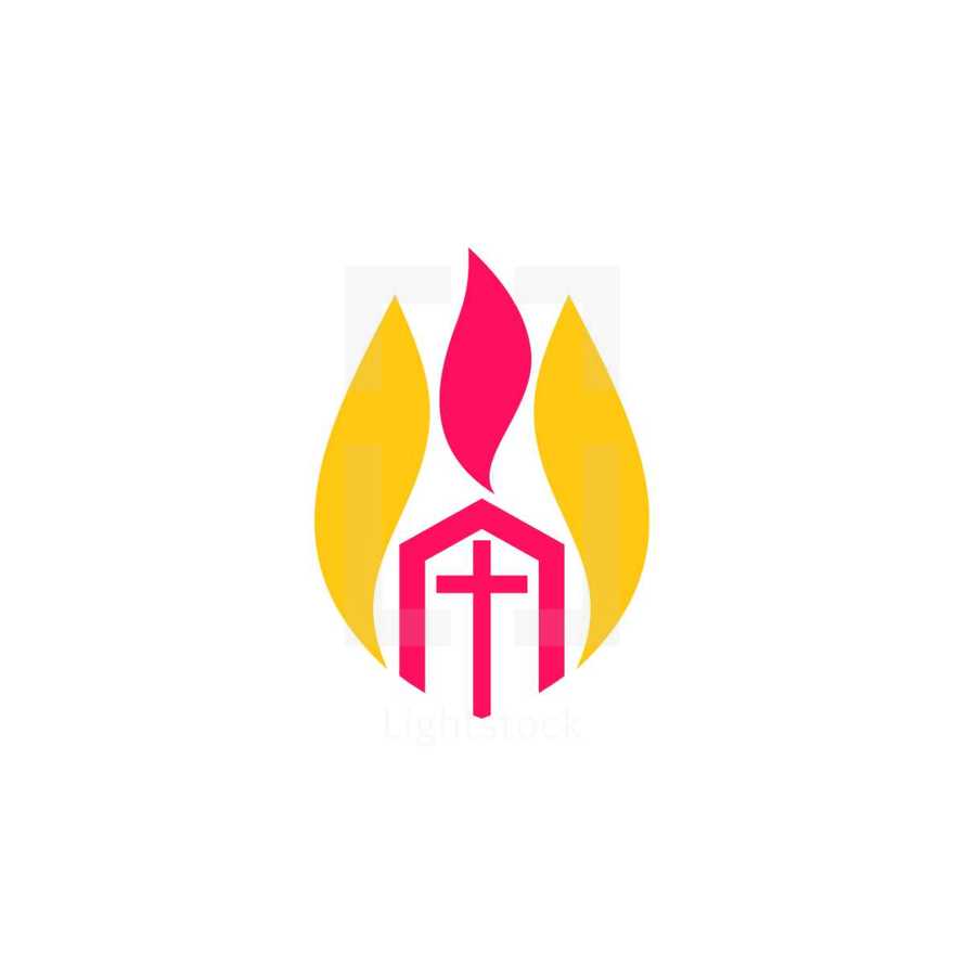flames and church icon