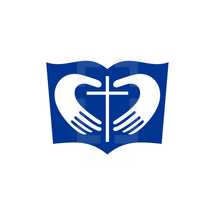 Bible and hands logo 