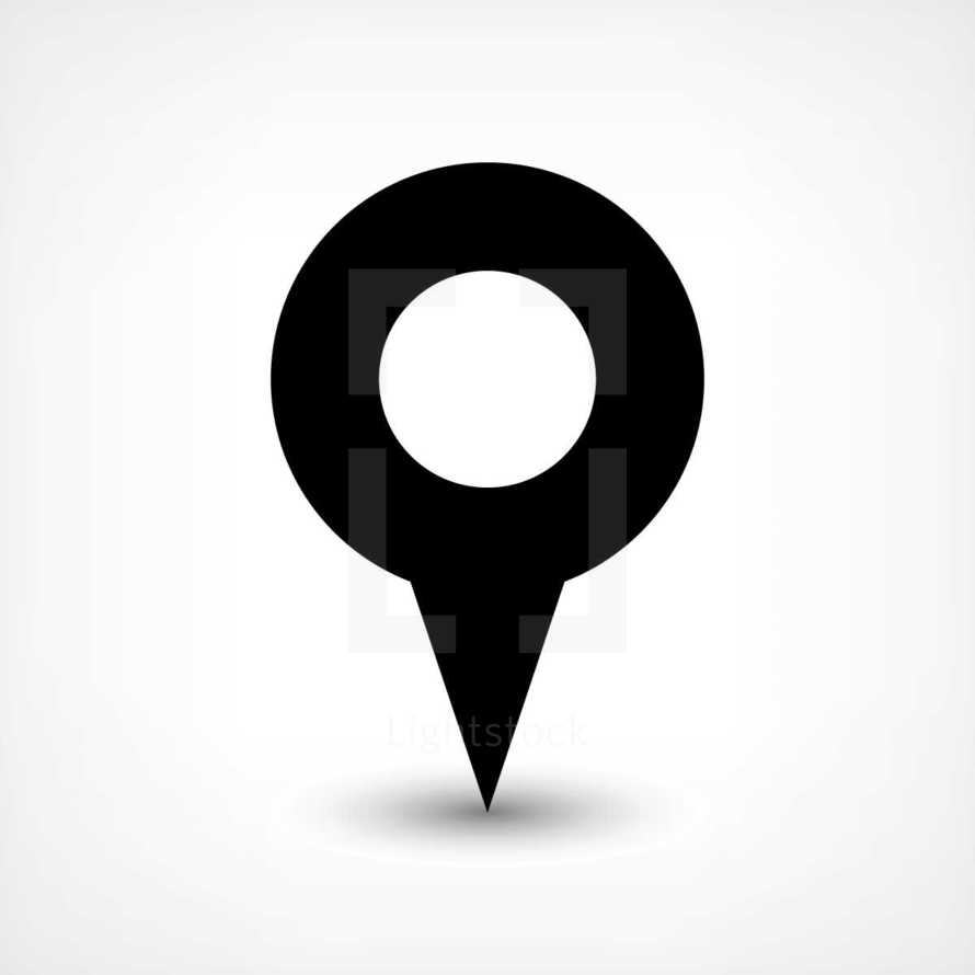 GPS map pin points location sign circle icon in flat style. Graphic element for design saved as an vector illustration in file format EPS