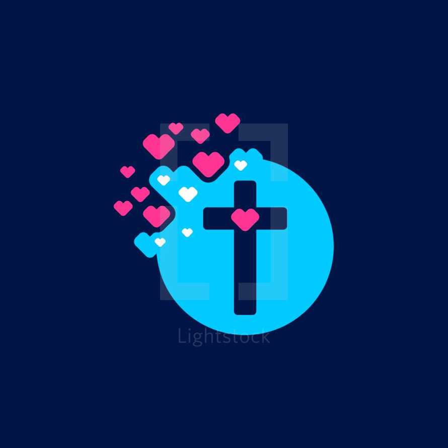 hearts and cross logo