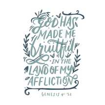 God has made me fruitful in the land of my affliction, Genesis 41:52