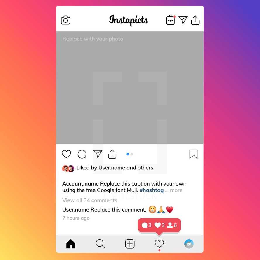 Instagram style social post mockup template