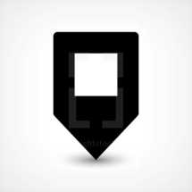 GPS Map pin points location sign rounded square icon in flat style. Graphic element for design saved as an vector illustration in file format EPS