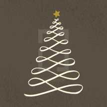 ribbon Christmas tree illustration.