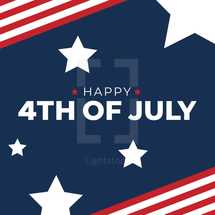 Happy 4th of July Typography Graphic Design Vector Illustration for Independence Day Holiday