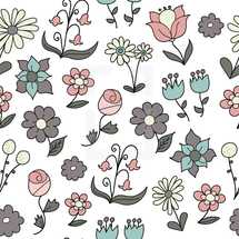 floral doodles pattern background 