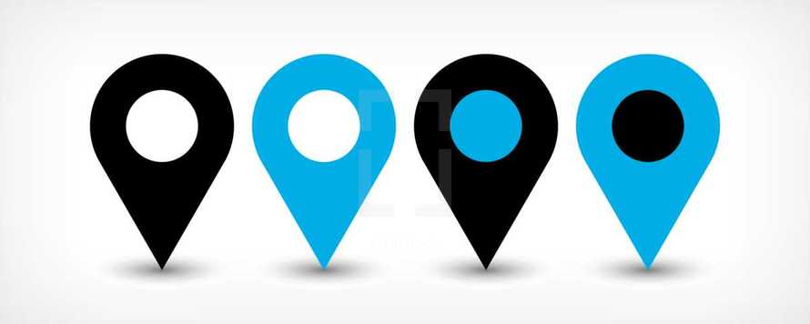 GPS pin point. Map pin sign location icon with shadow in flat style. Graphic element for design saved as an vector illustration in file format EPS