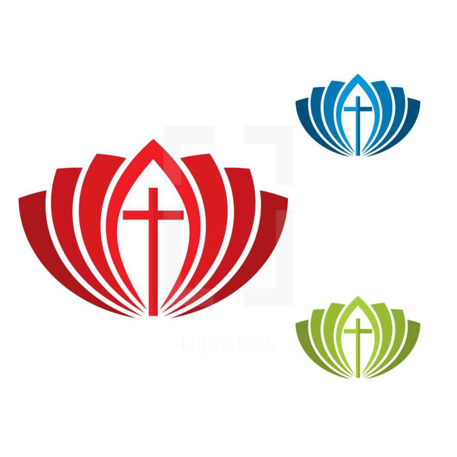 church altar and cross logo