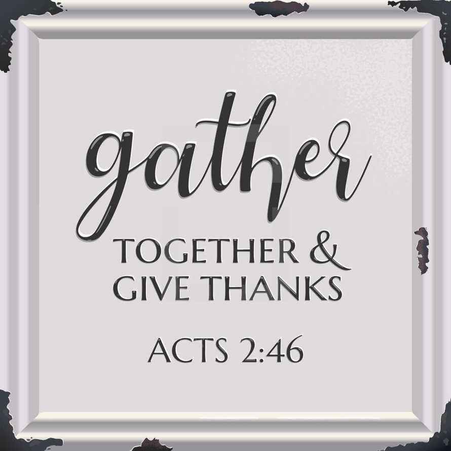 Gather for Thanksgiving church service or giving thanks vector graphic perfect for a Thanksgiving social media post background.