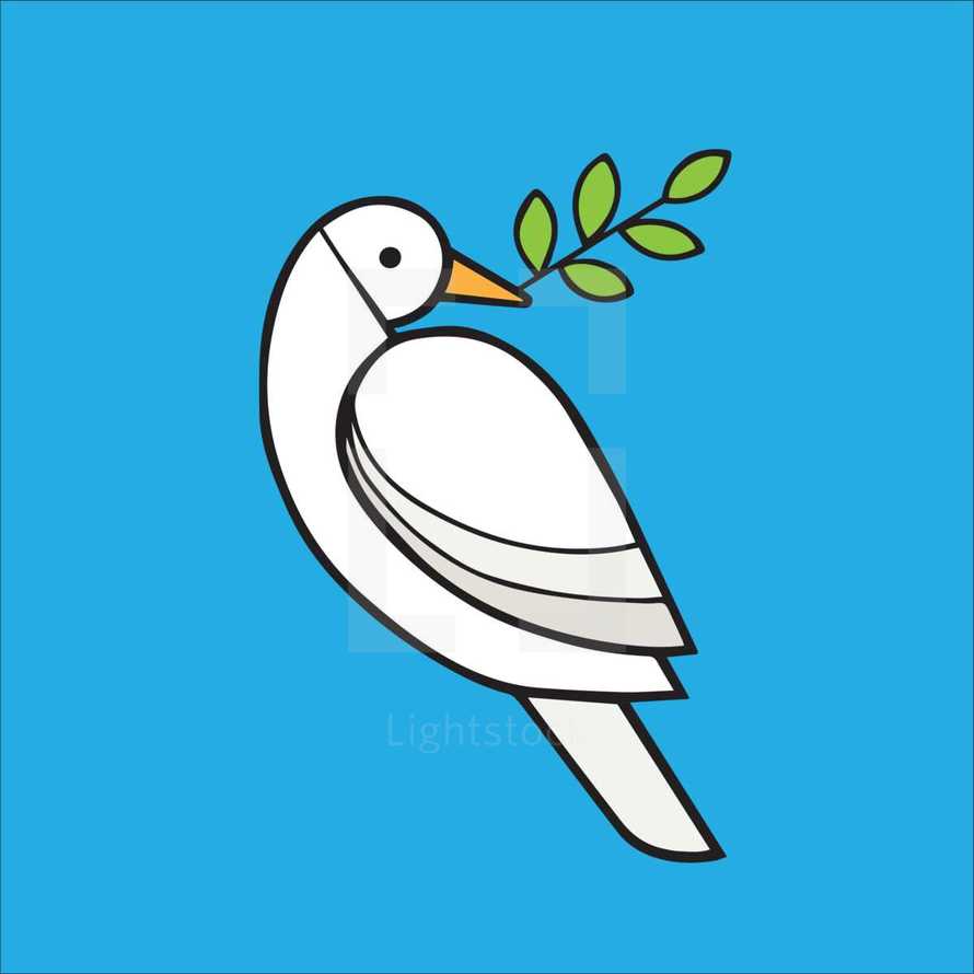 A dove with an olive branch 