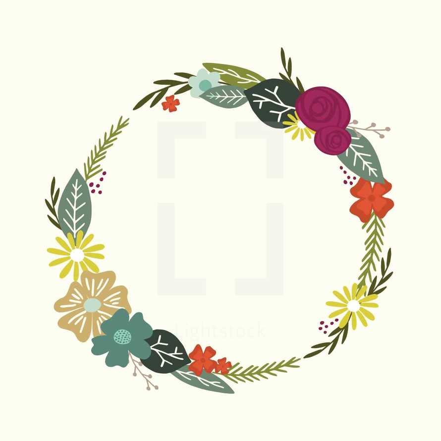 floral wreath illustration.
