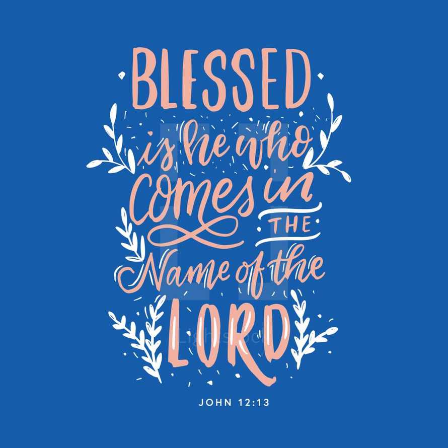 Blessed is he who comes in the name of the Lord, John 12:13