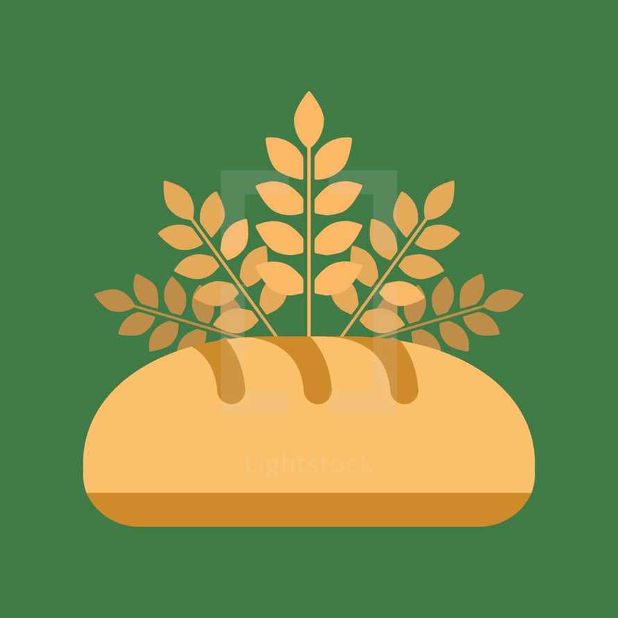 bread and wheat illustration 